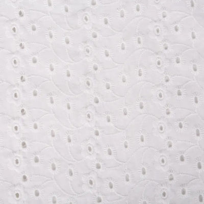 Luxury White Cotton Embroidery Fabric For Beautiful Dress
